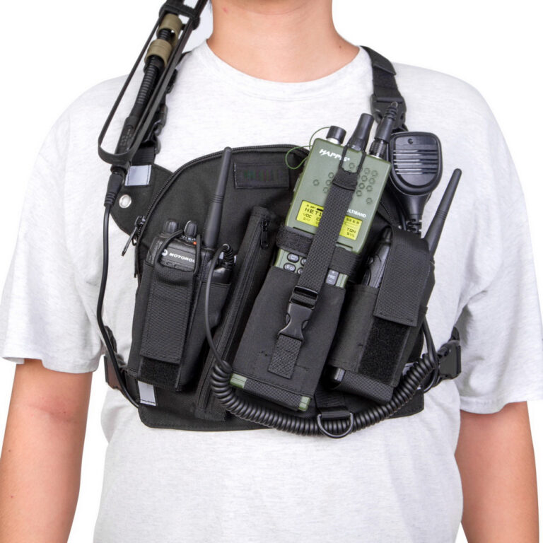 Outdoor Rescue Radio Tactical Harness Chest Front Pack Pouch Holster Vest bag WalkieTalkie