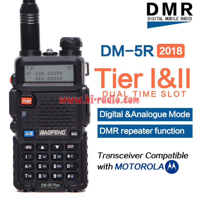 NEW Baofeng DM-5R plus 2nd Generation VHF/UHF Dual Band DMR Tier I&II Digital Radio