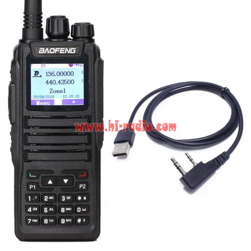 Ba30DEllylelly Câble de programmation USB DM-5R Tier2 DMR Radio Tier I et II pour talkie-walkie BaoFeng DMR Tier 2 DM-5R RD-5R Radio bidirectionnelle