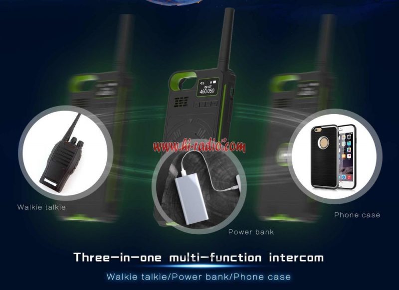 3-in-1 for iPhone Case UHF Interphone Rechargeable Extended Battery Anti-drop