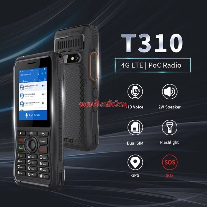 Customizable Touch Screen Inrico T310 4G WIFI NFC Dual SIM Radio Phone