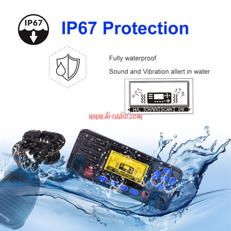 Recent RS-509MG Built-in GPS VHF IP67 Waterproof Mobile Boat Walkie talkie - Image 4