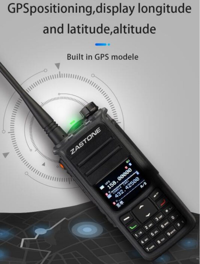 Zastone UV008 DMR Walkie Talkie Dual Band 10W GPS Digital Radio ...