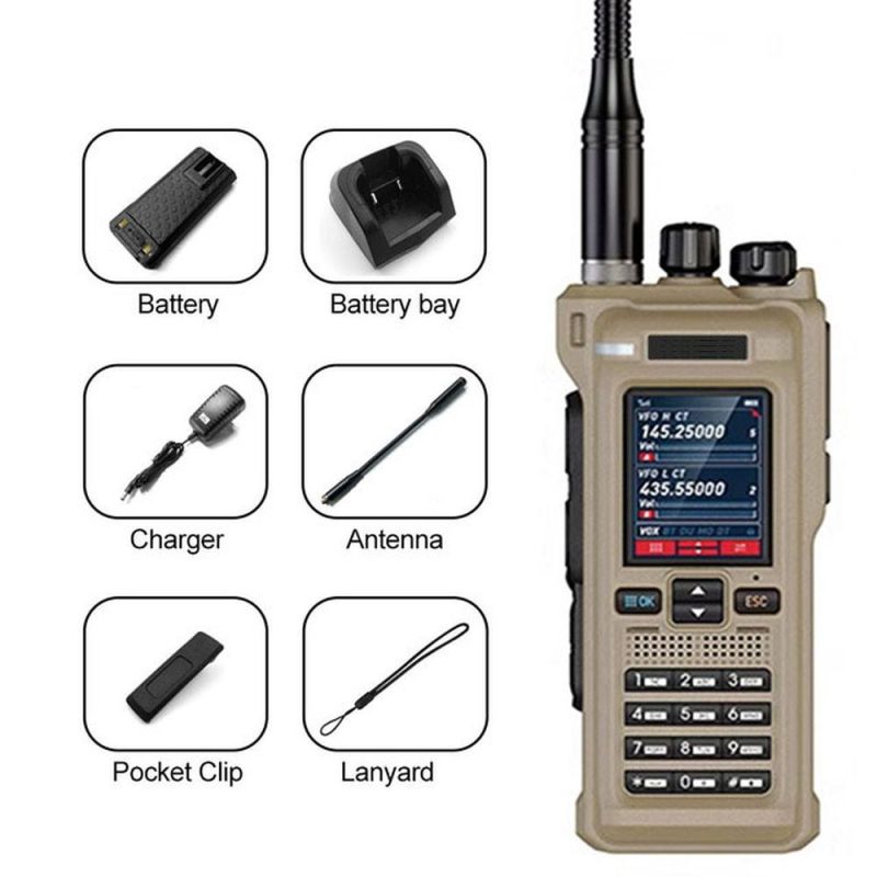 SENHAIX GT-12 FM AM UHF VHF Multi Band Handheld Radios 10W DTMF Walkie Talkie with Bluetooth Programming Function - Image 3