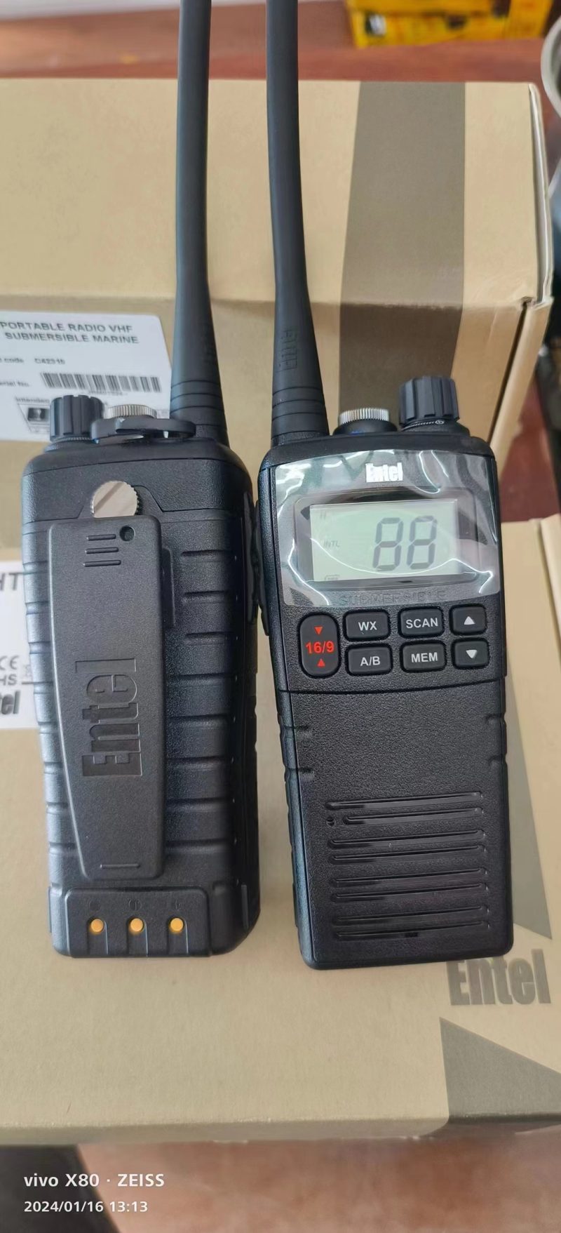 ENTEL HT644 Fully Submersible VHF IP68 Waterproof Marine Handheld Radio