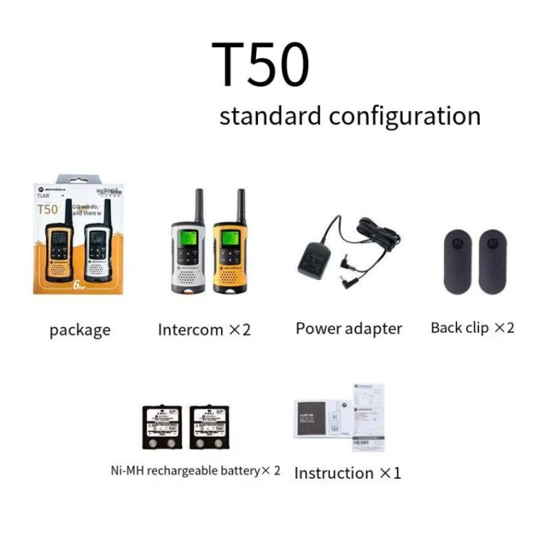 A pair of Motorola TLKR T50 Mini Ham Radio LCD screens, 8 channels, ideal radio T50 for outdoor exploration with a range of 6KM - Image 3