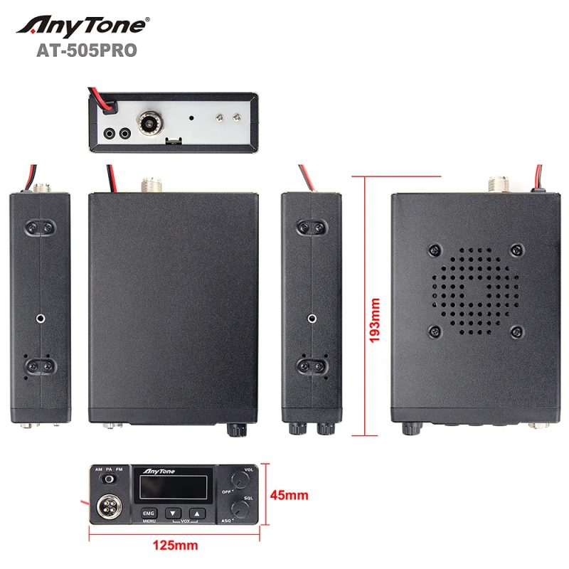 New Anytone AT-505Pro CB Mobile Transceiver 26.965-27.405MHz 4W 40Channels AM/FM/PA Scan Function ASQ/SQ/VOX Car Two way Radio - Image 3