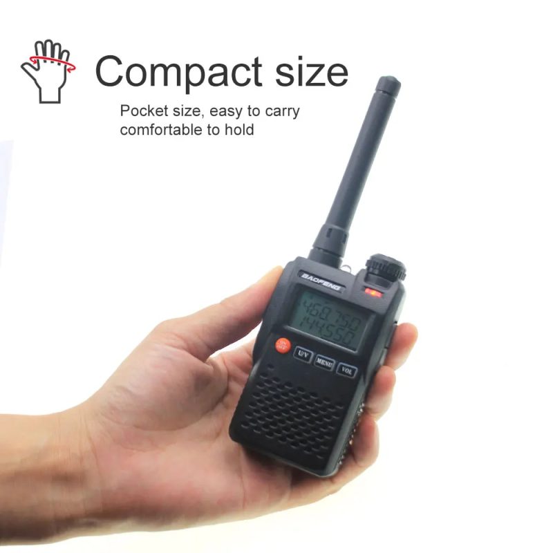 Baofeng Latest UV-3R Walkie Talkie Mini FM Radio TWO WAY RADIO VOX Dual Band Dual Display Handsfree 99ch Mini Portable FM Radio - Image 3