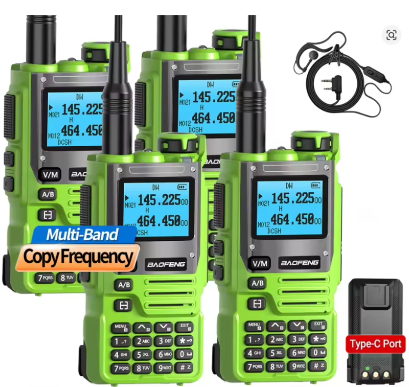 Cheap 4pcs Baofeng K61 Portable Walkie Talkie Green/Black Color - Image 2