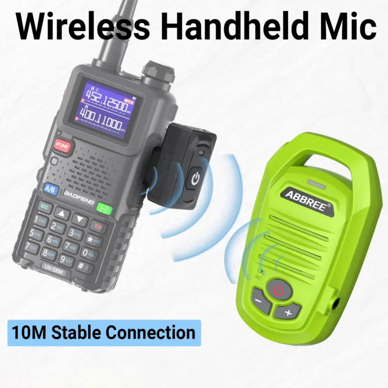 ABBREE Wireless Bluetooth Handheld Speaker Mic For BaoFeng UV-5R BF-888S Quansheng UV-K5 UV-K6 Two Way Ham Radio - Image 2