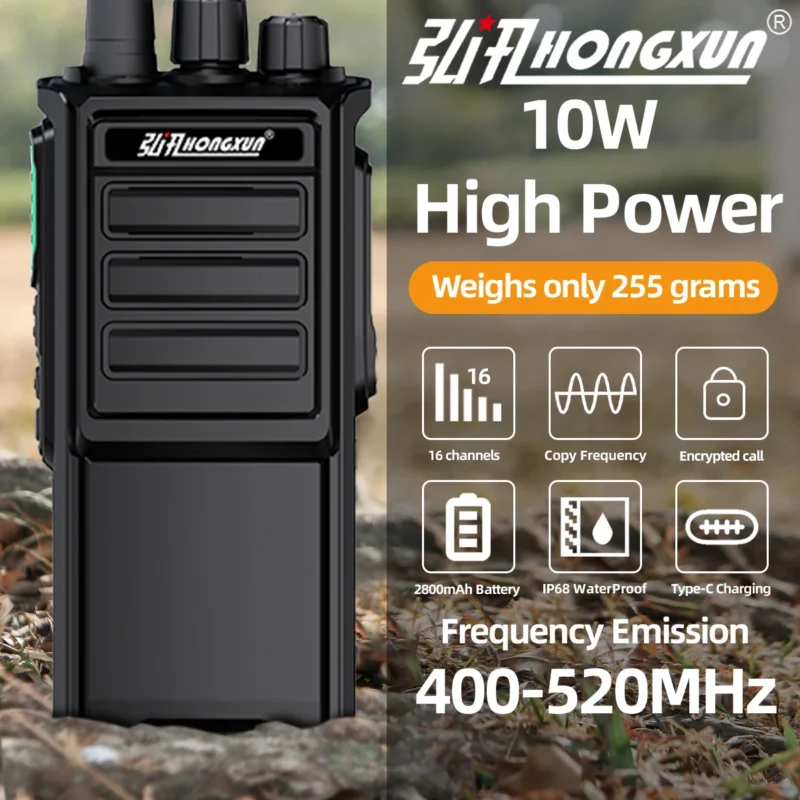 Hongxun Walkie-talkie HP685 Portable 10W C-type Charging Port Handheld Radio for Outdoor Hunting