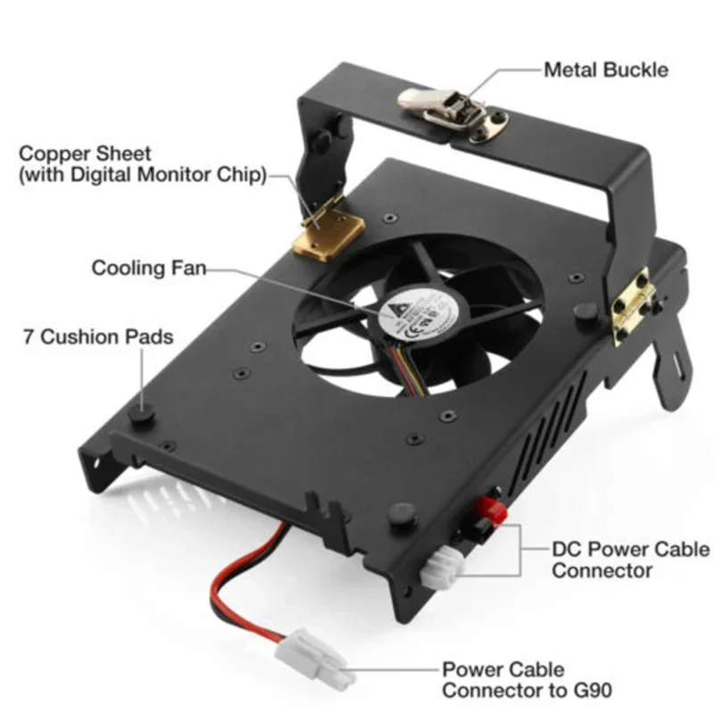 Exclusive Bracket Holder Stand Cooling Fan Heatsink For Short Wave Radio Xiegu G90 G90S Transceiver
