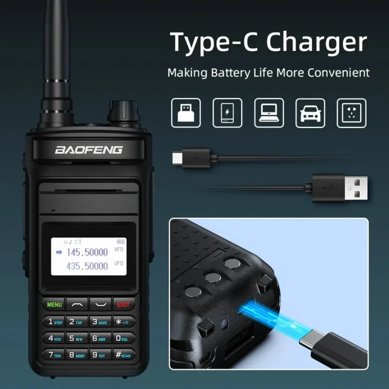 2pcs Baofeng UV15 Pro Max V2 10W High Power Walkie Talkie Long Range 999CH UHF VHF Dual Band CB FM Radio Two Way Radio - Image 4