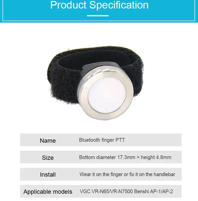 VGC VR-N65 / VR-N7500 Wireless Ring PTT BS-PTT For VERO N Series Two Way Radio