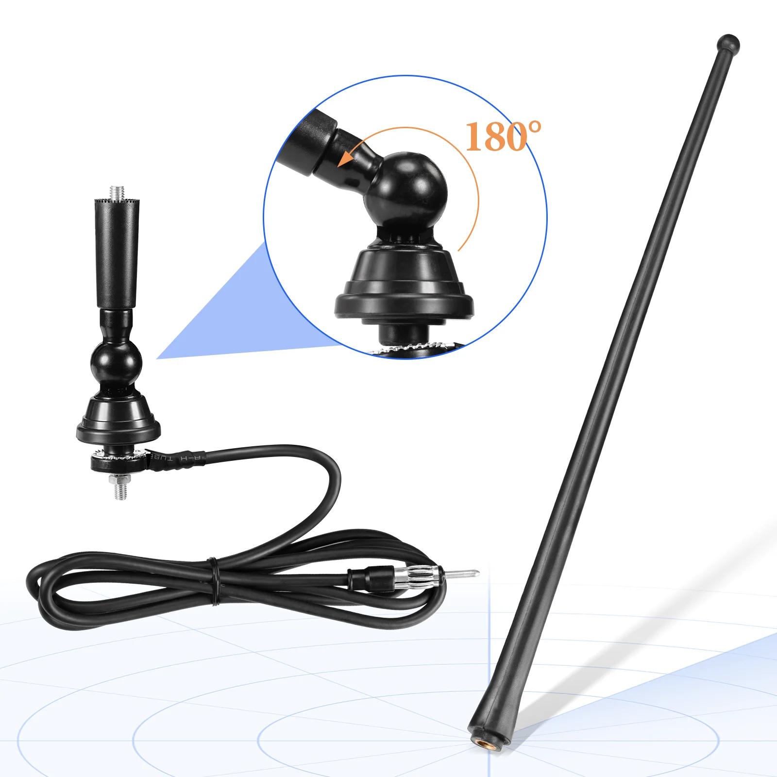 Eightwood Marine Boat Radio Antenna Rubber Duck Flexible Mastfits for Radio Stereos on Boat Car Yacht Sailboat RV Motorhome - Image 3