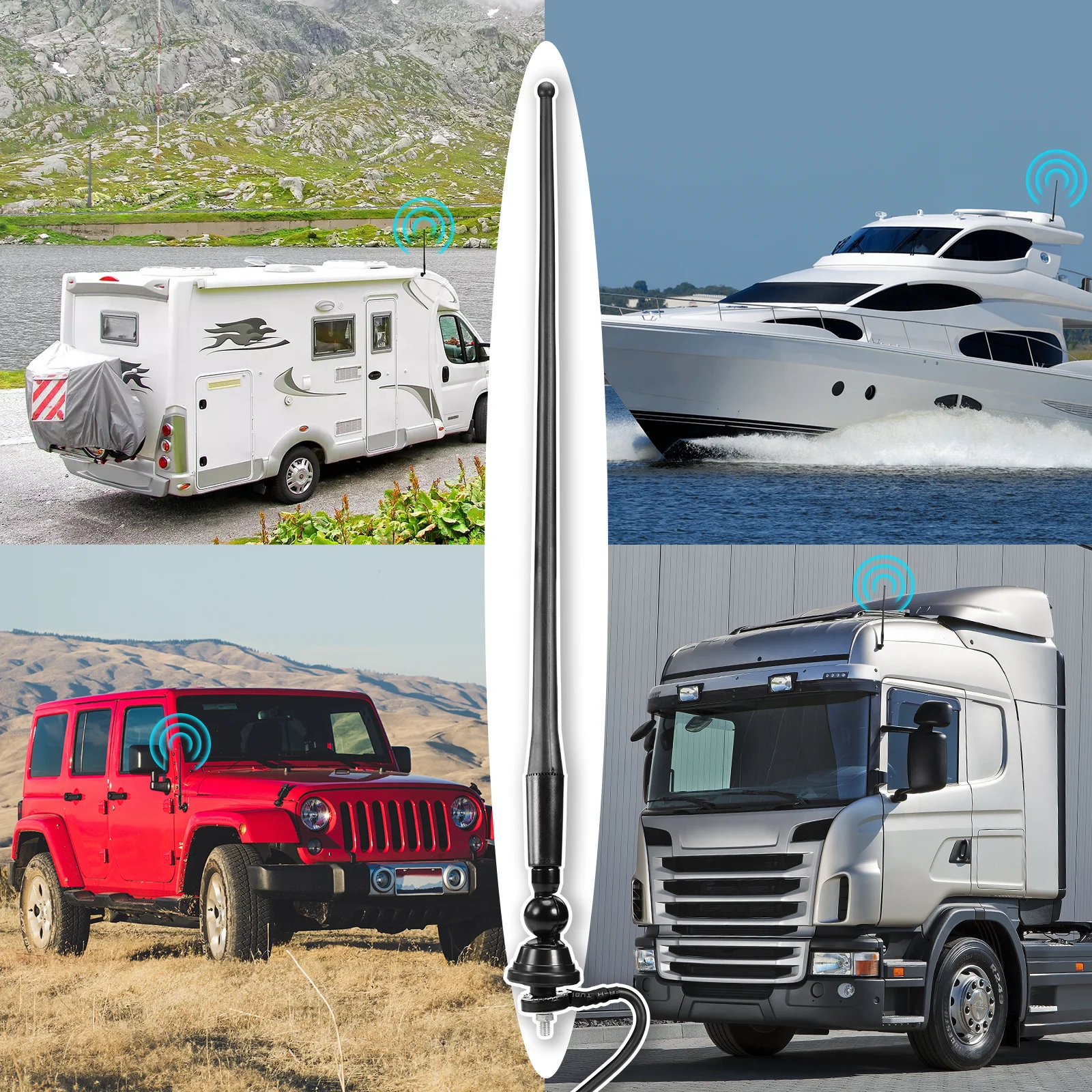 Eightwood Marine Boat Radio Antenna Rubber Duck Flexible Mastfits for Radio Stereos on Boat Car Yacht Sailboat RV Motorhome - Image 5